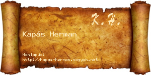 Kapás Herman névjegykártya